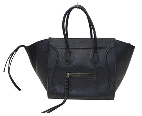 celine black leather phantom bag|authentic Celine phantom bag.